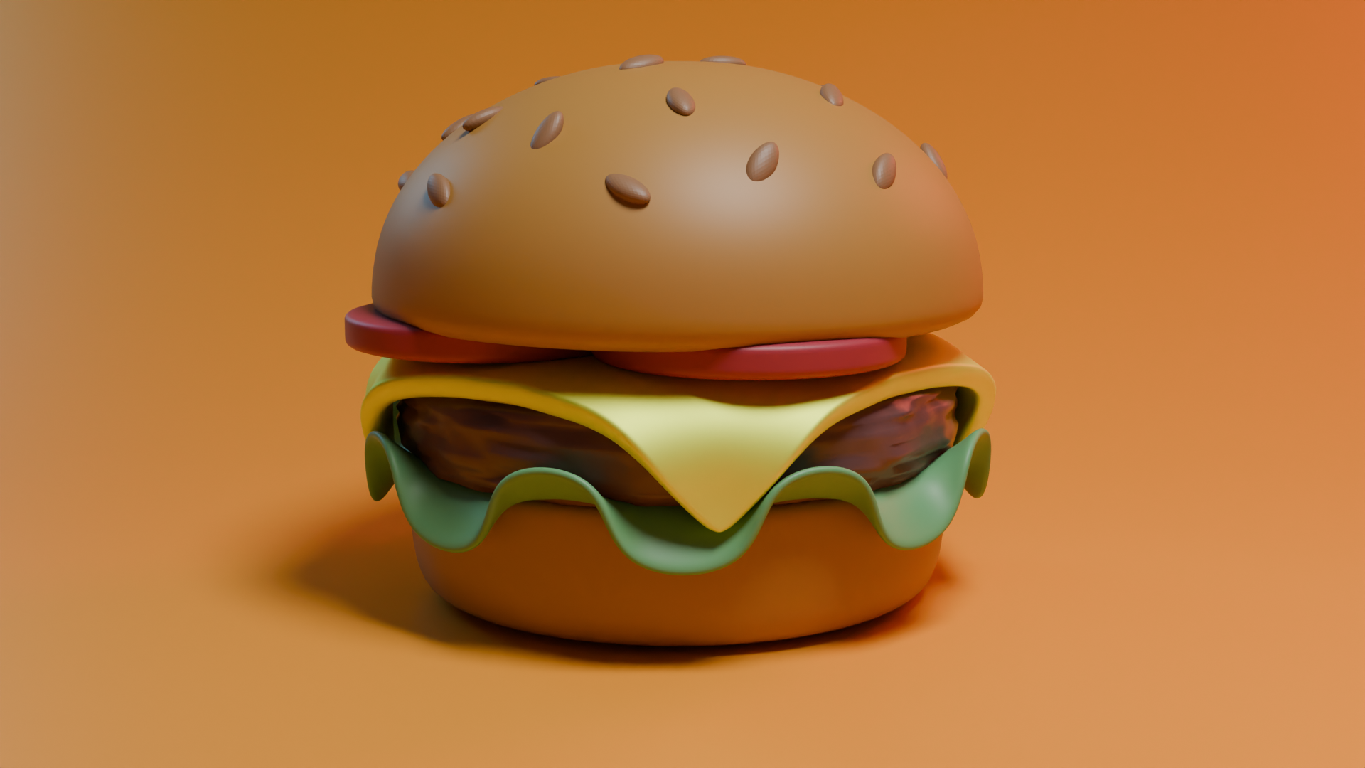 Stylized 3D Hamburger