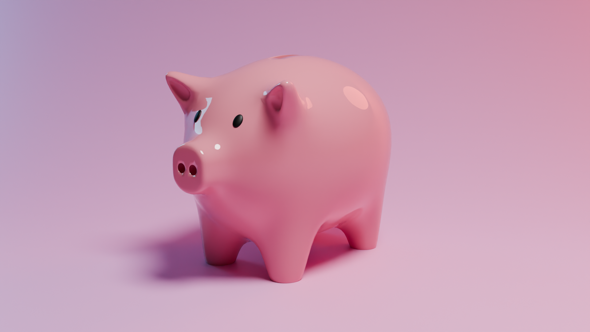 Stylized Pink Piggy Bank